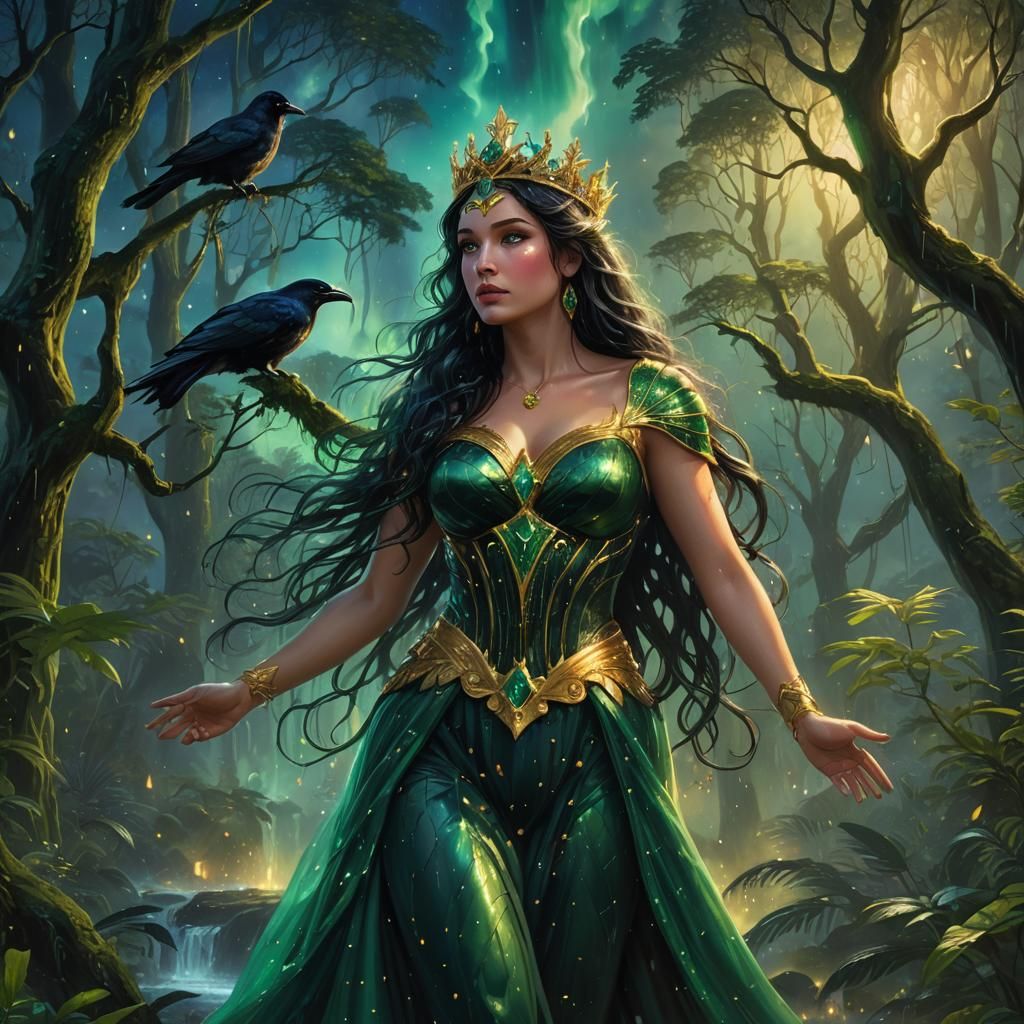 Aphrodite in Rainforest: Fantasy Concept Art