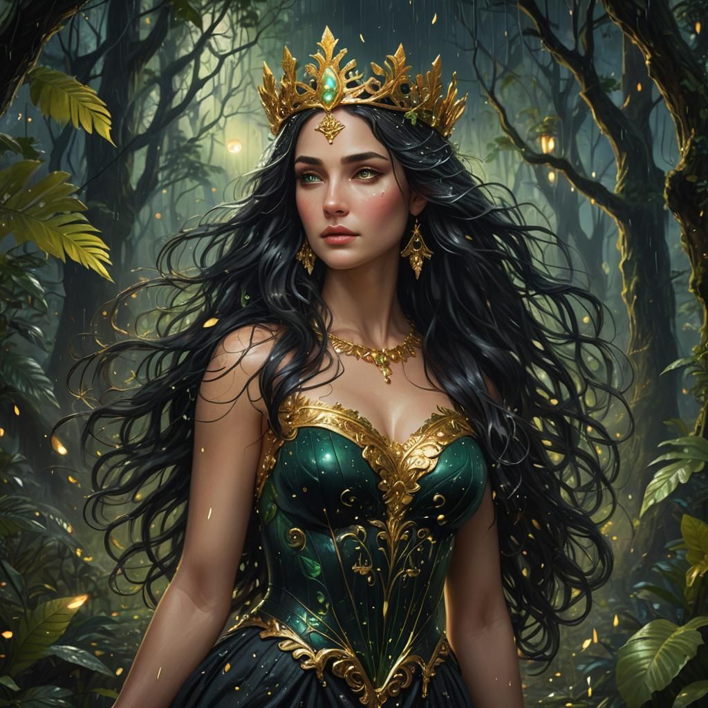 Aphrodite in Rainforest: Hyper-Realistic Fantasy Art
