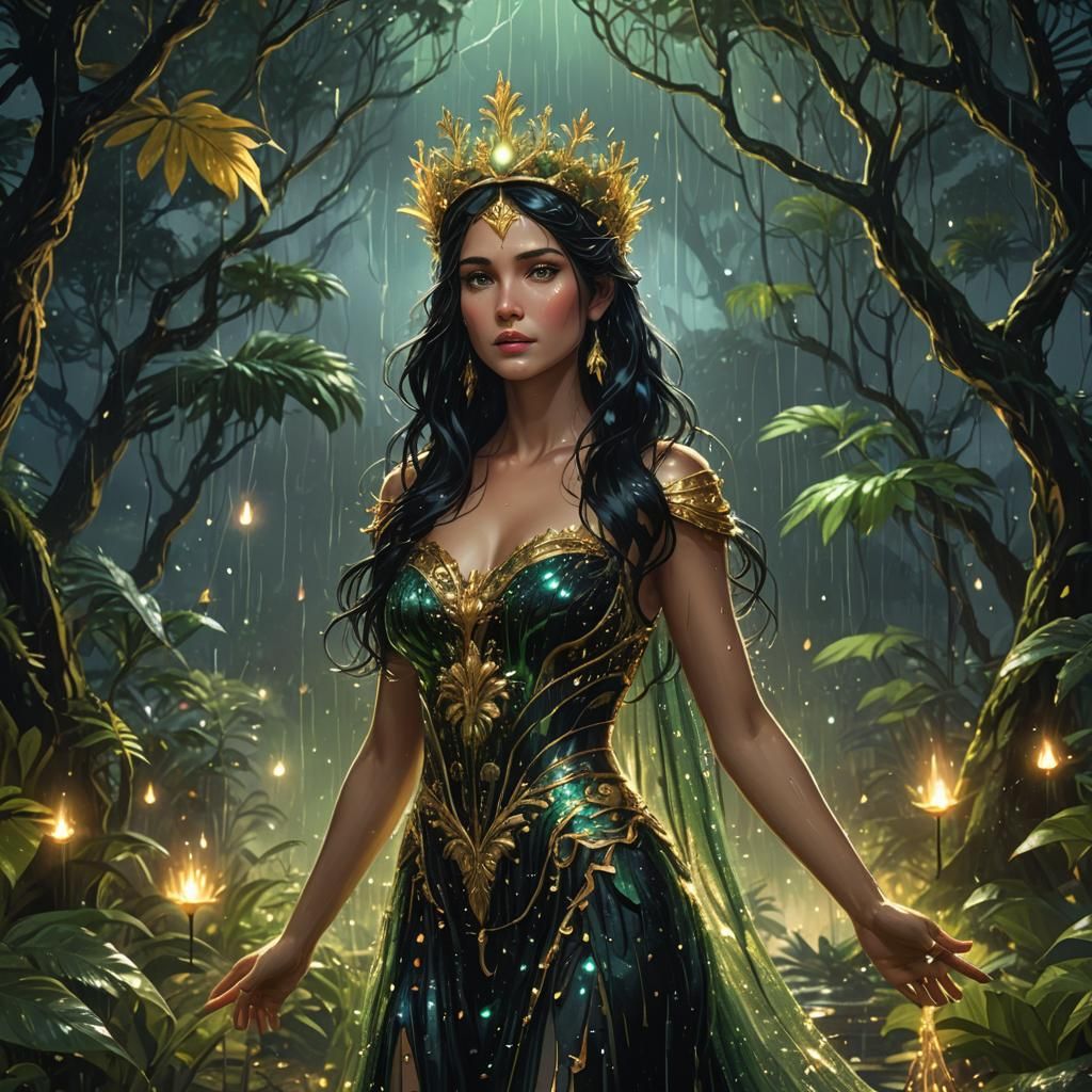 Aphrodite in a Magical Rainforest Concept Art