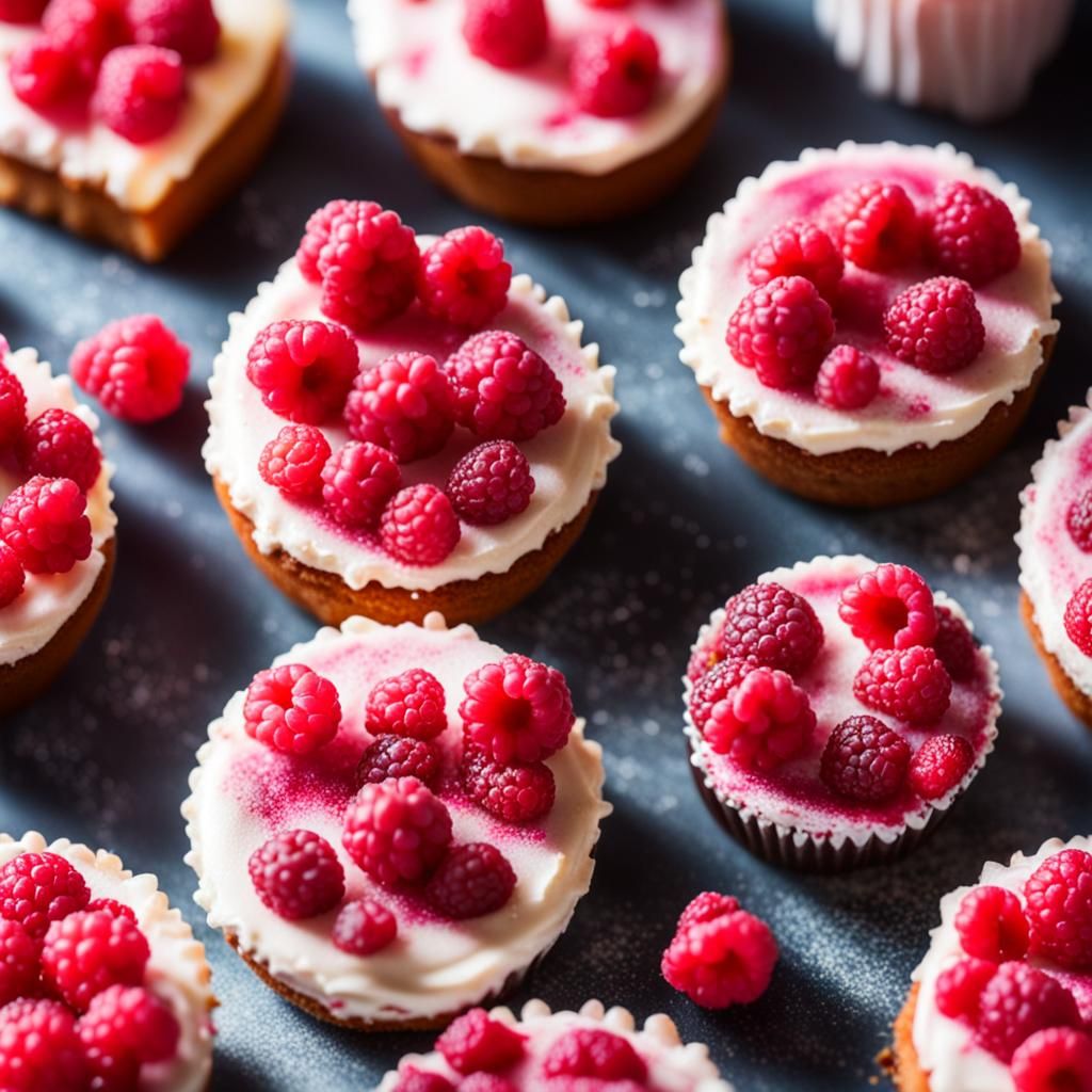 Delicious Raspberry Cakes in Professional Photography