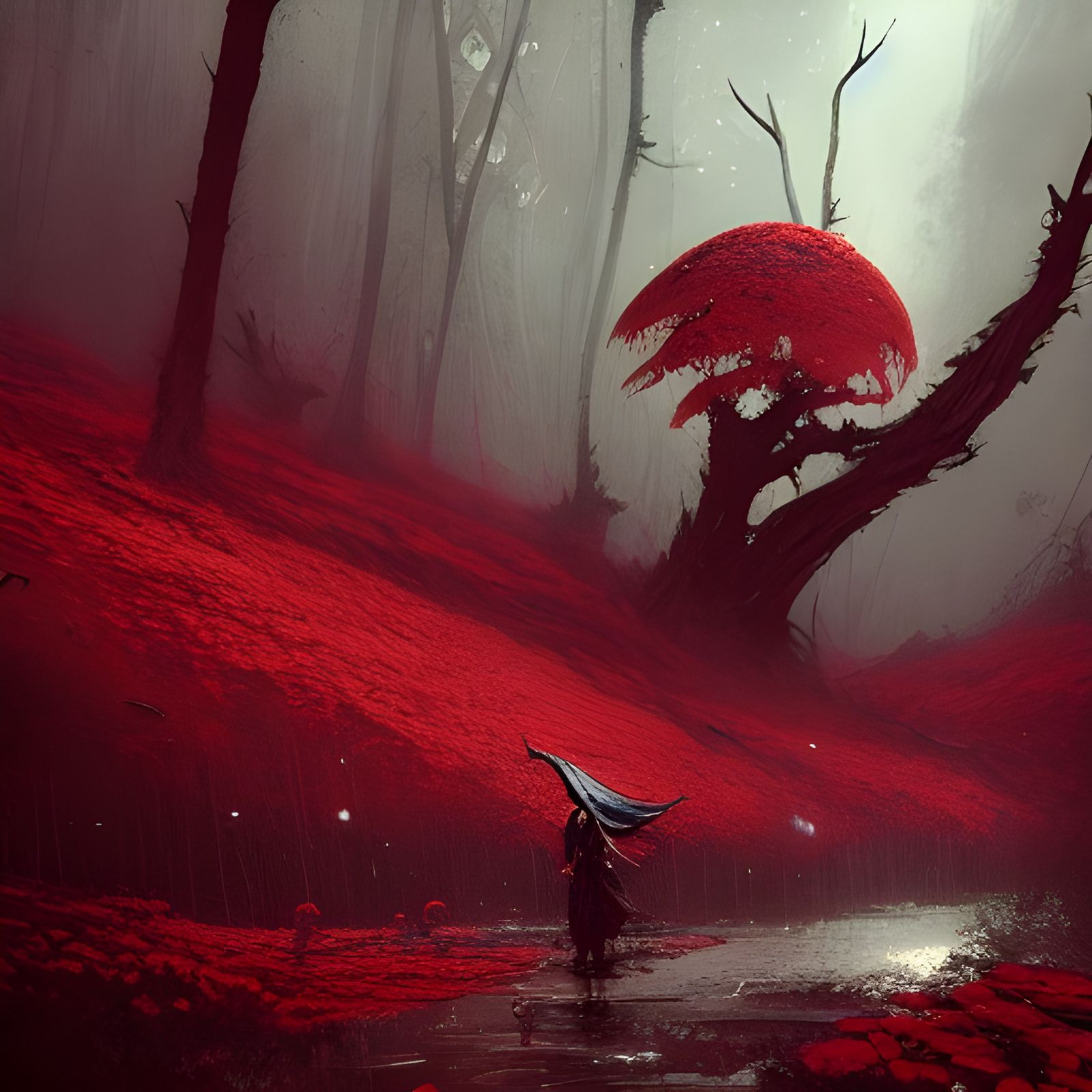Eldritch Witch in Ominous Forest: Fantasy Art