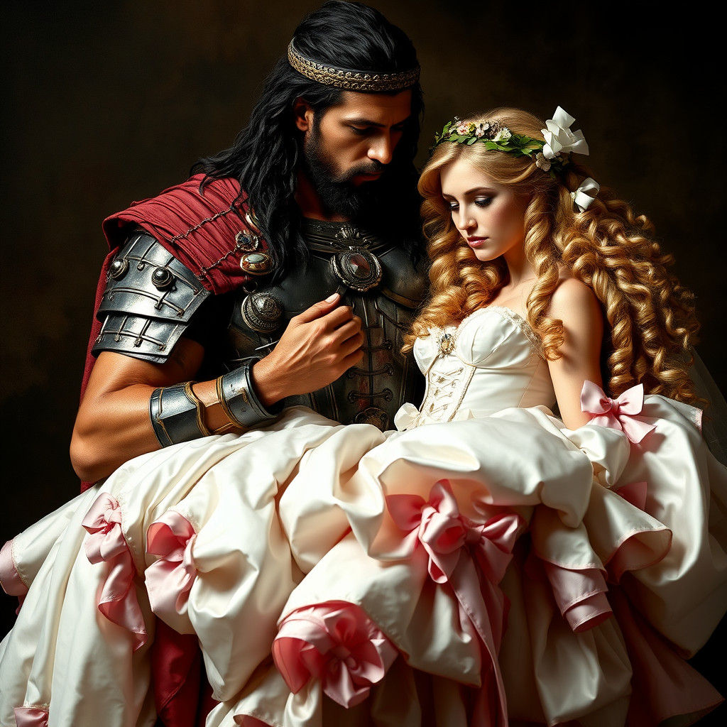 Gladiator's Bride: A Baroque-Inspired Embrace