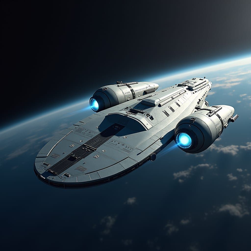 Futuristic Quonset Hut Starfleet Vessels in Space