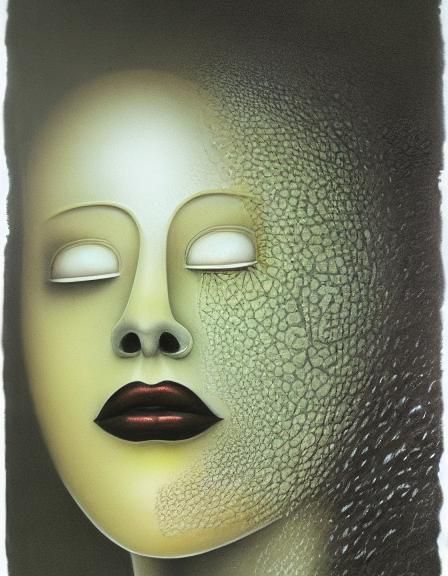 Ethereal Horror: Woman's Inner Harmony in Beksiński Style