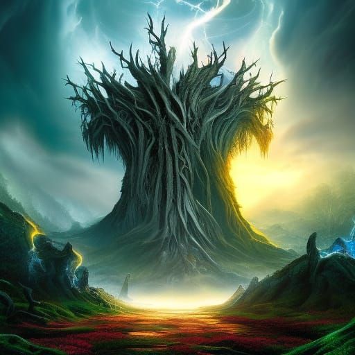 Eldritch Monster Tree in Gothic Fantasy Style