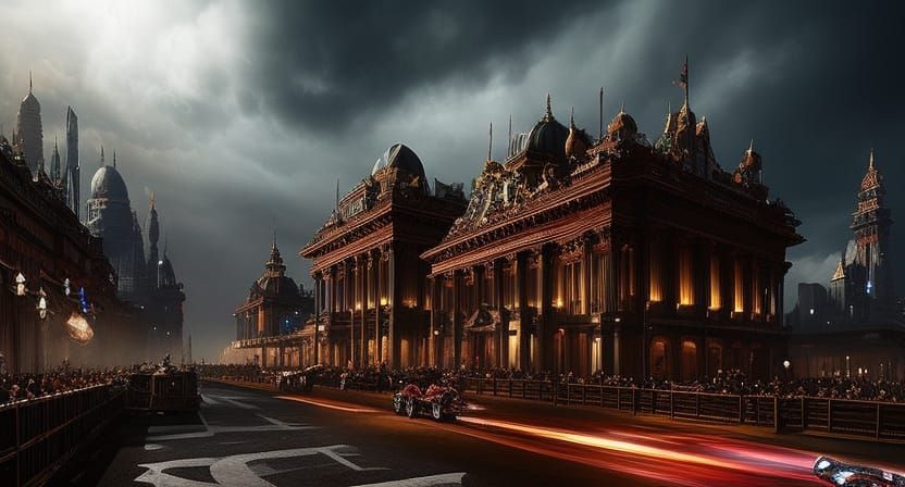 Vampire Drag Racers in Digital Matte Painting