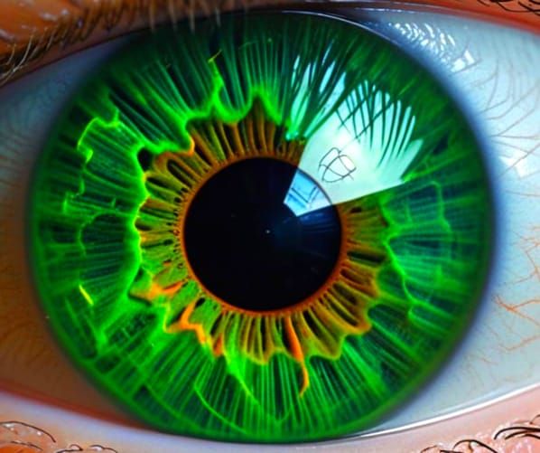 Detailed Microphotograph of the Inside of a Green Eye