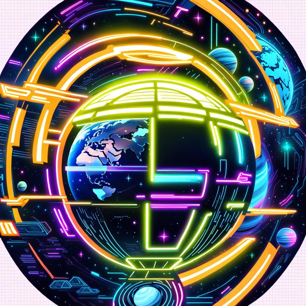 Futuristic Neon Earth: A Galactic Vision
