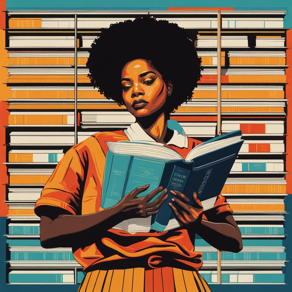 Book Cover: Black Woman Reading in Jail, Pop Art