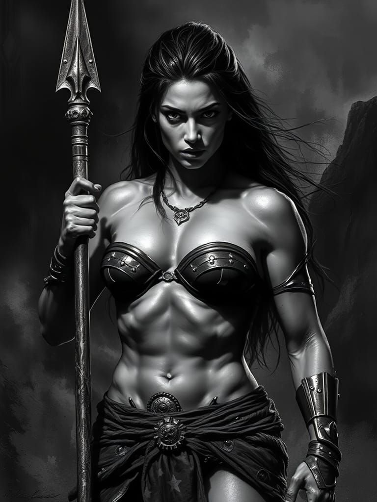 Amazon Warrior: Gritty Black and White Photography