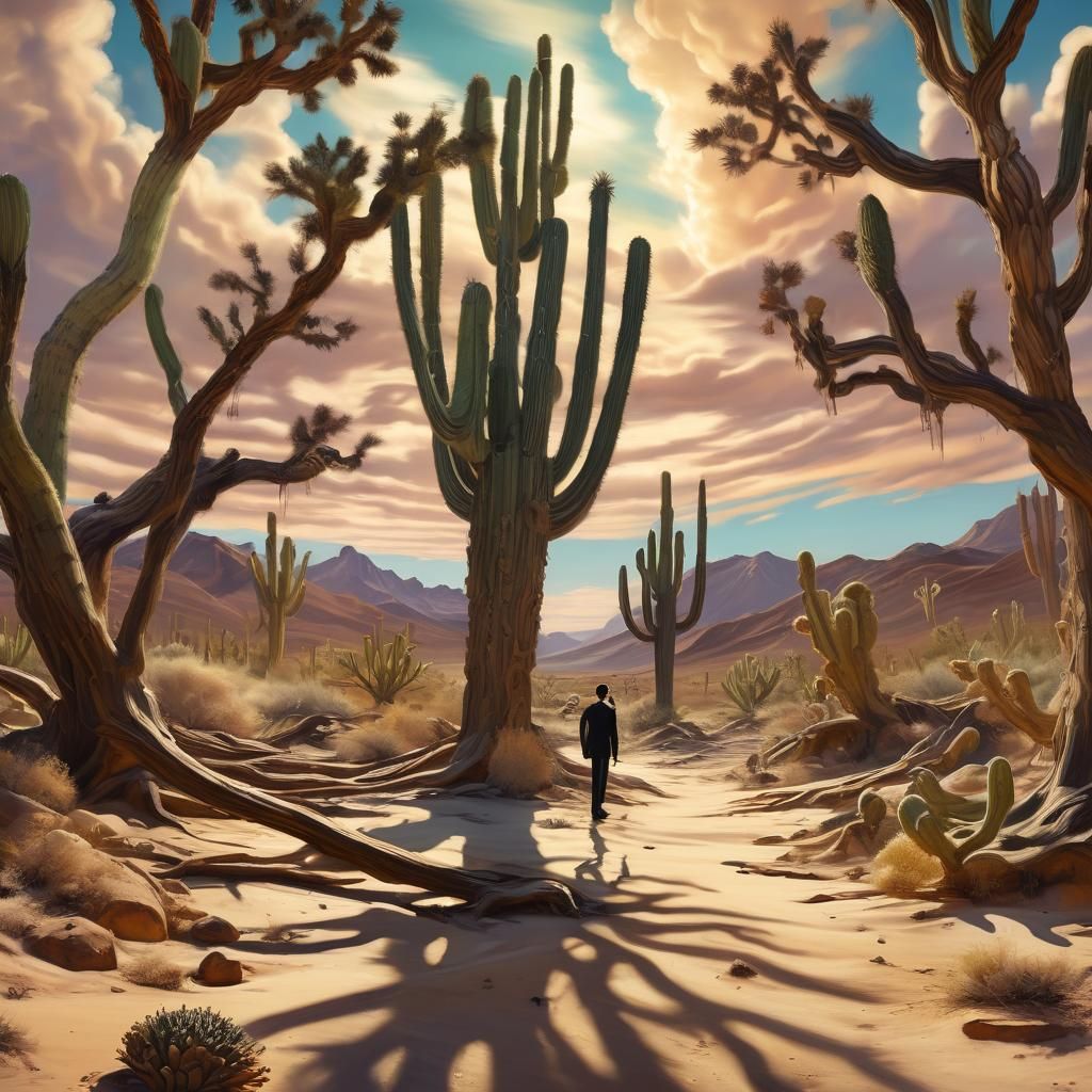 Surreal Desert Landscape with Django and Tango