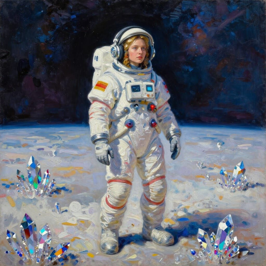 Alice Selezneva on Crystal Planet in Spacesuit