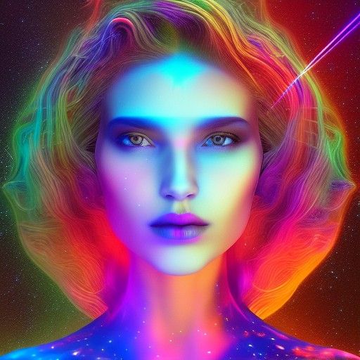 Astral Women: Holographic Illustration in Mixed Media