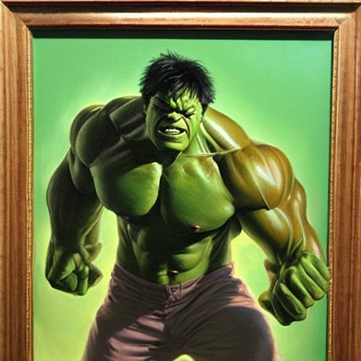 Hulk Smash: Oil Painting by Gurney Style