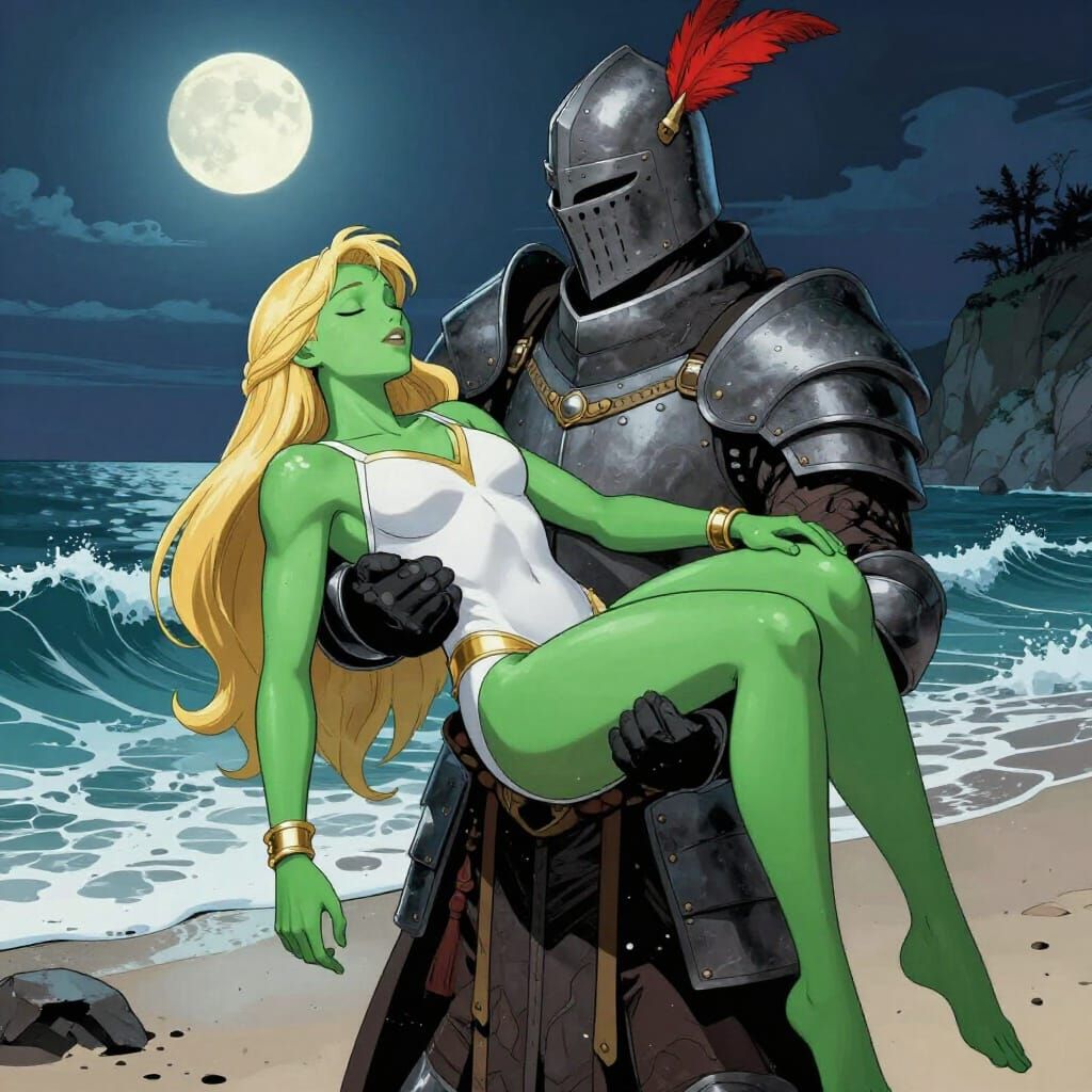 Frog Princess Washed Ashore Carried By Knight