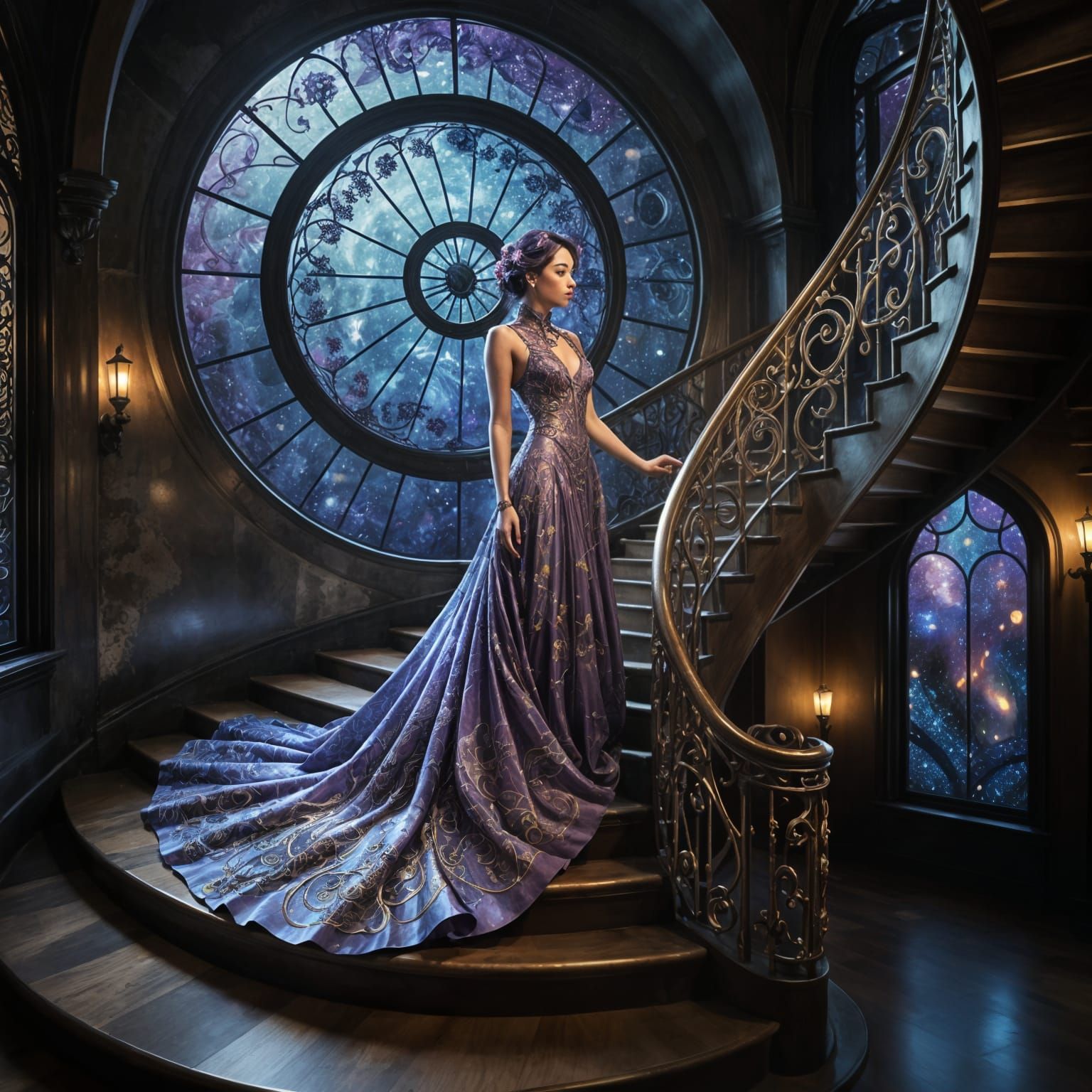 Steampunk Goddess Ascends into Celestial Splendor