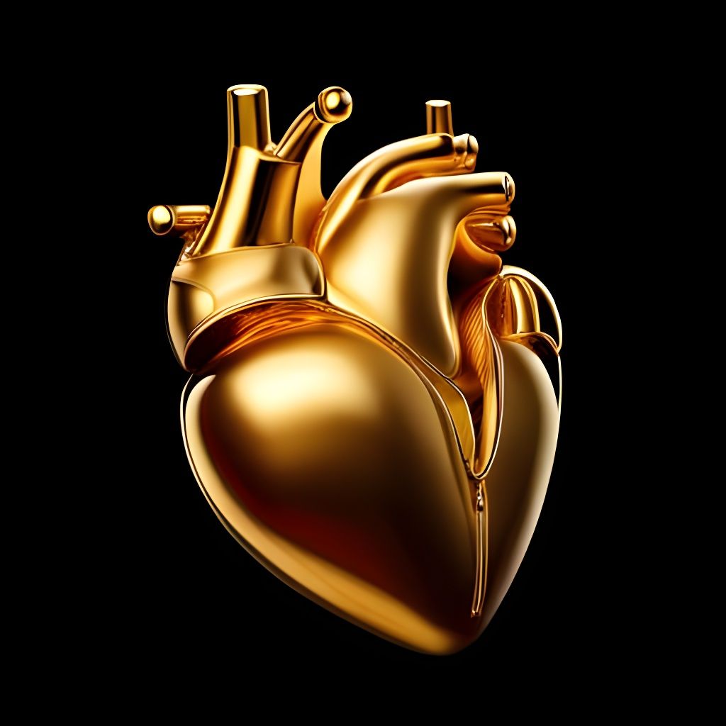 Anatomically Correct Golden Heart Organ