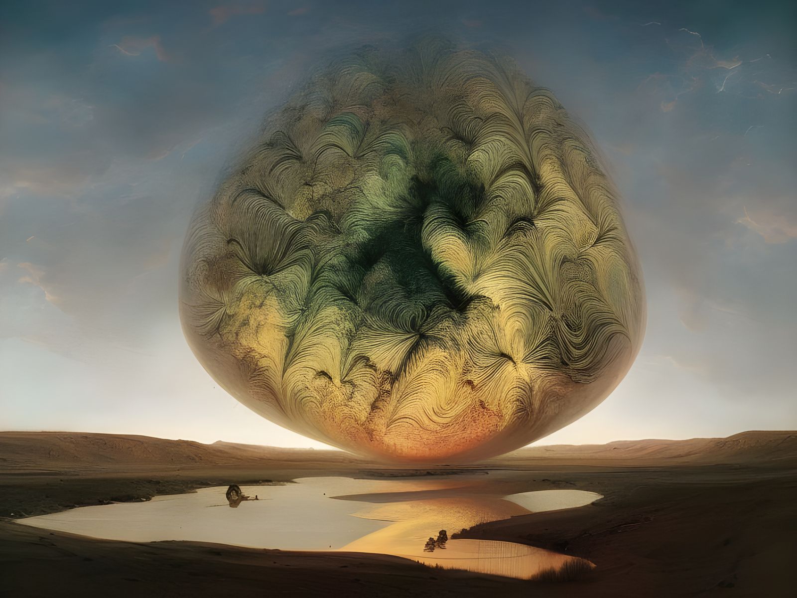 Gigantic Fractal Structure on Desolate Landscape