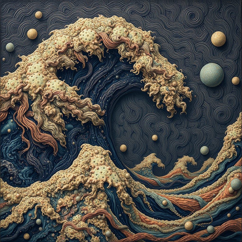 Surreal Ocean of Strains: Impasto Painting