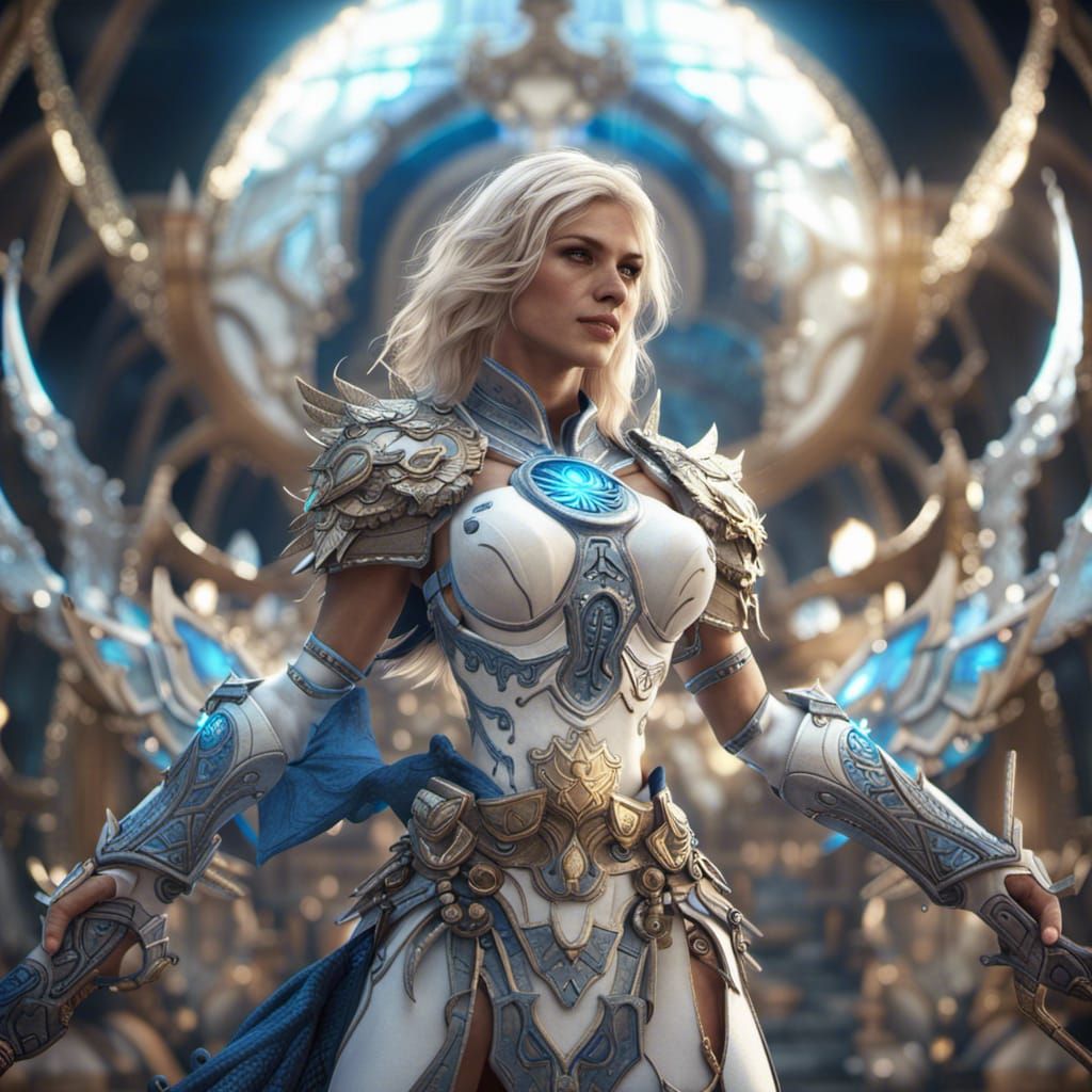 Epic 3D Render of a Divine Female Warrior