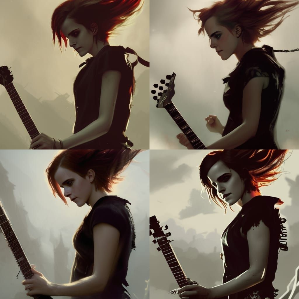 Punk Rock Emma Watson: Hyperdetailed Digital Art