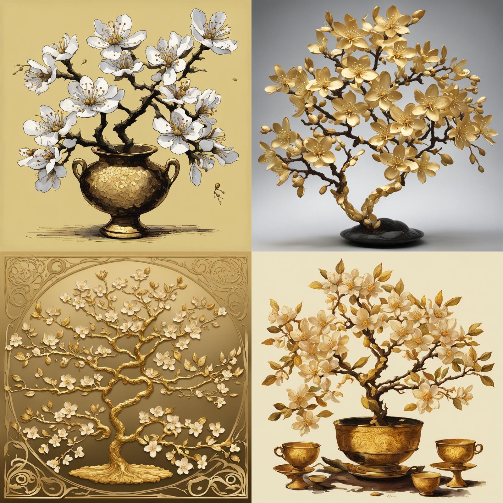 Ornate Golden Lampstand in Hyperrealistic Style