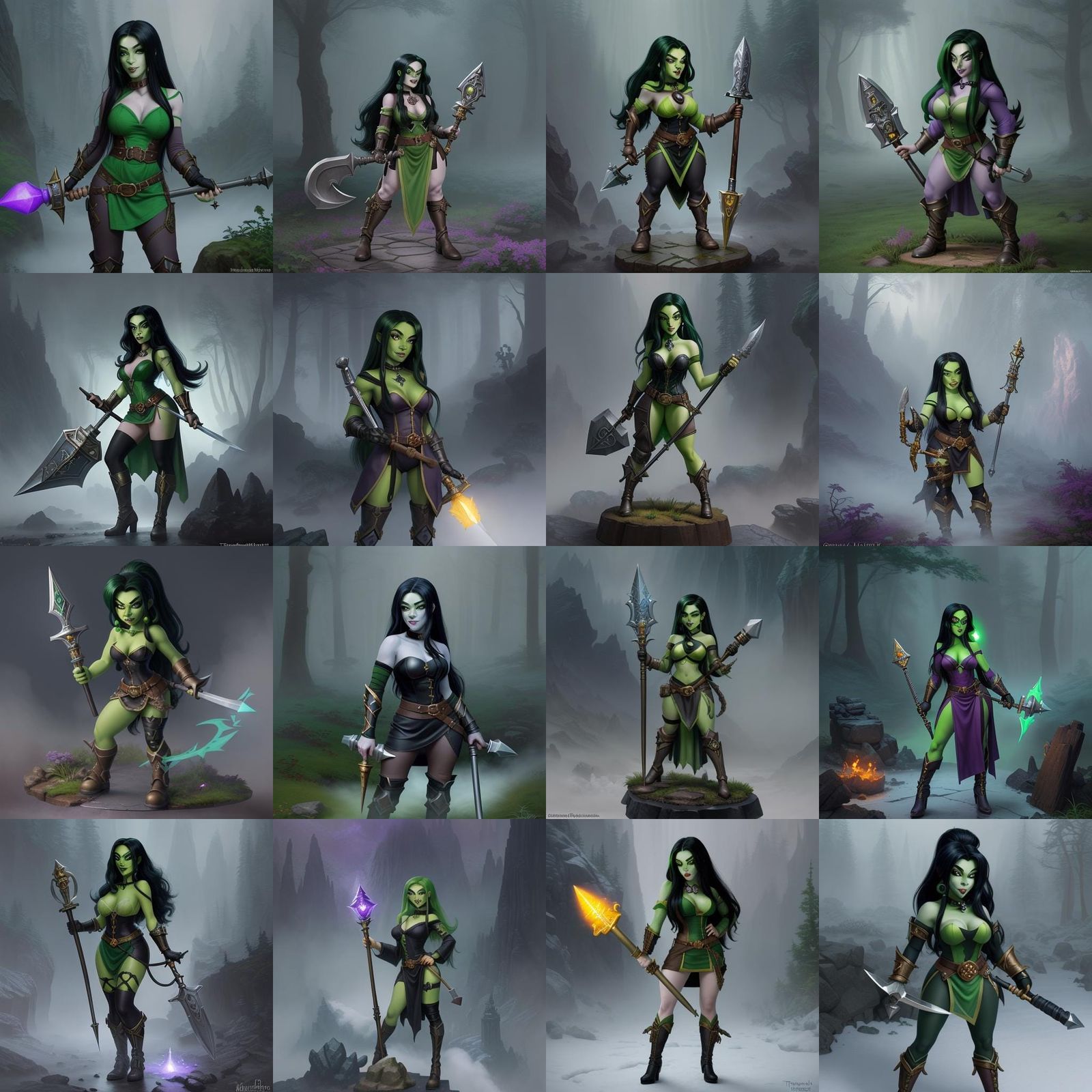 Shego as Dwarf Warrior with Warhammer