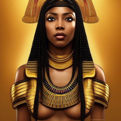 Ethereal Black Woman in Egyptian Attire