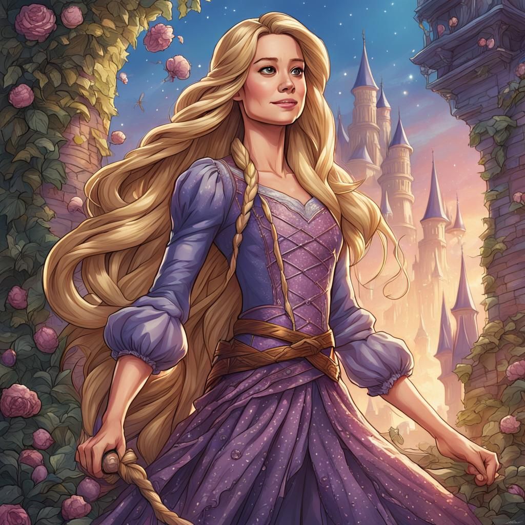 Rapunzel as Comic Book Art Portrait