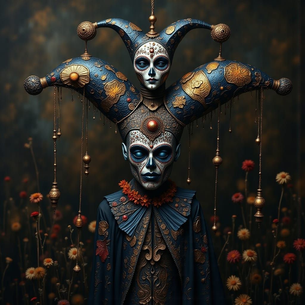 Darkly Beautiful Harlequin Marionette