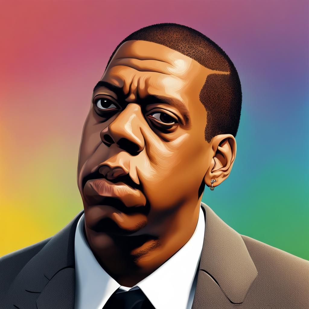 Jay-Z as Schoolteacher: Hyperrealistic Splash Art