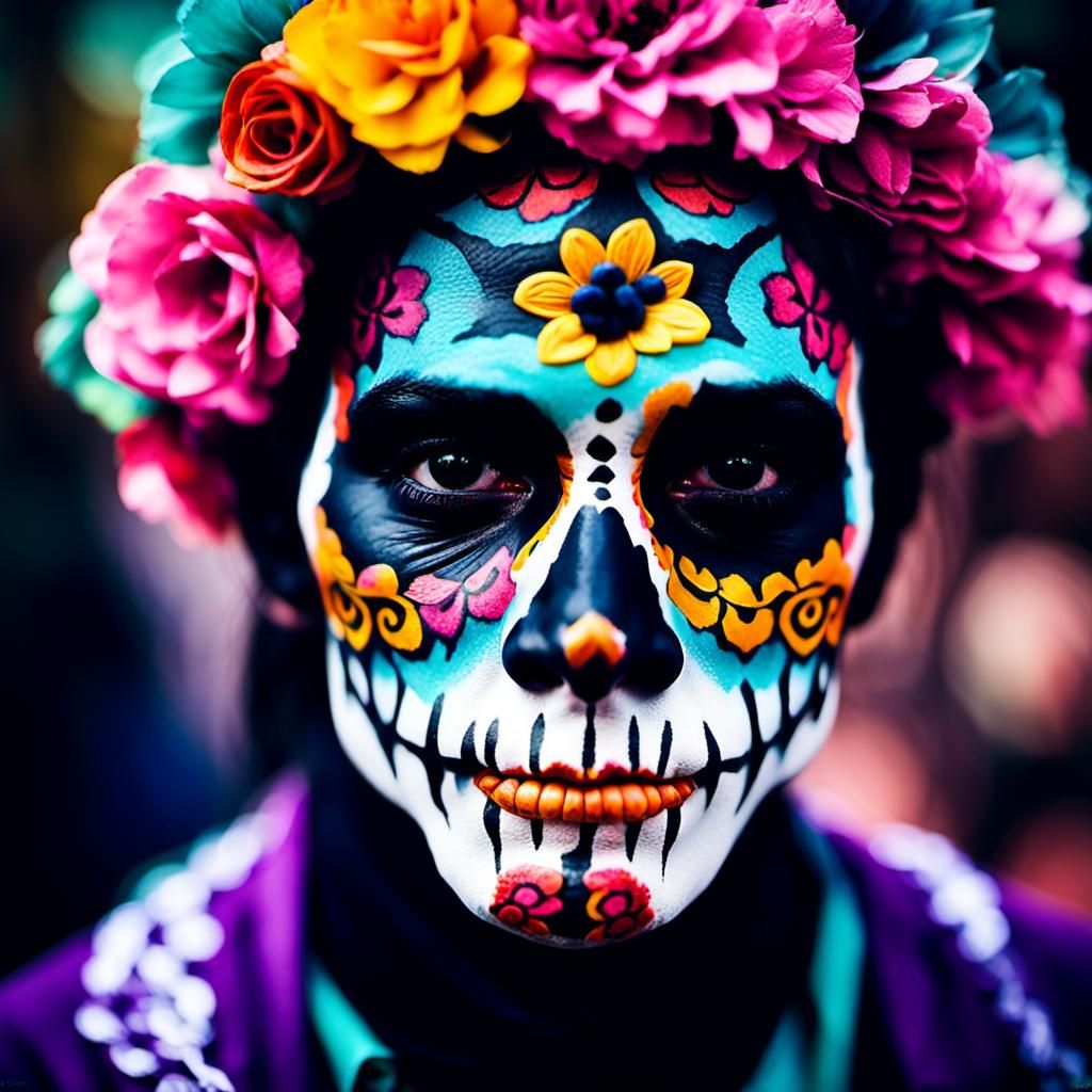 Day of the Dead Face Paint Portrait