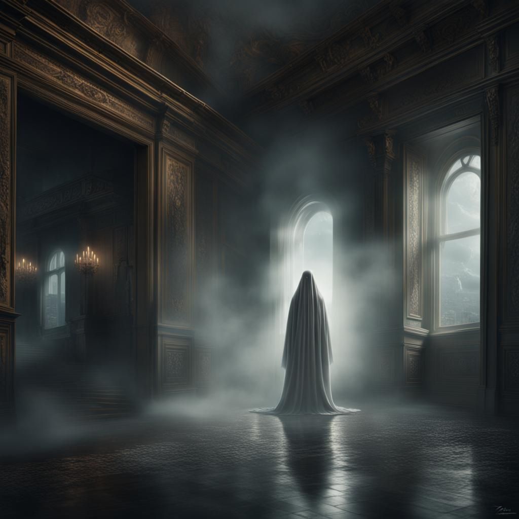 Ethereal Ghost Figure in Digital Matte Painting