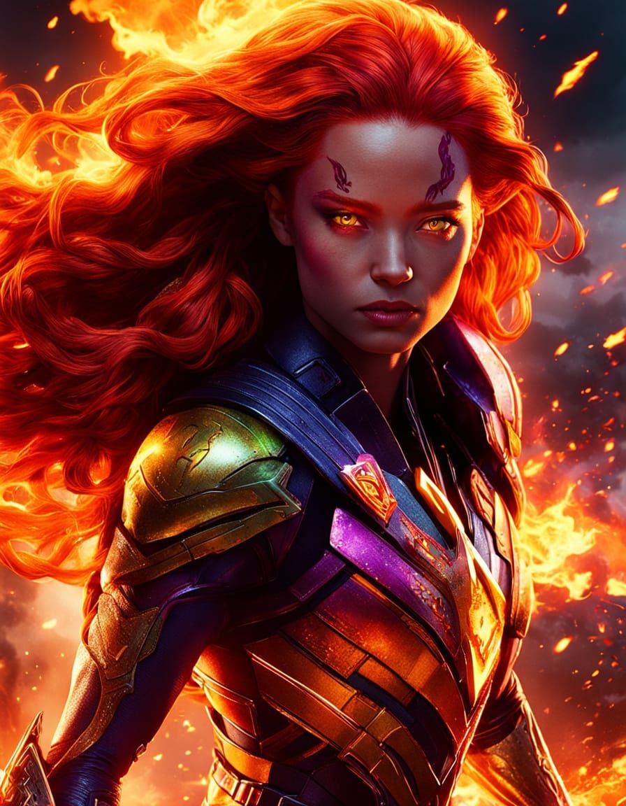 Starfire as Dynamic Comic Book Superheroine