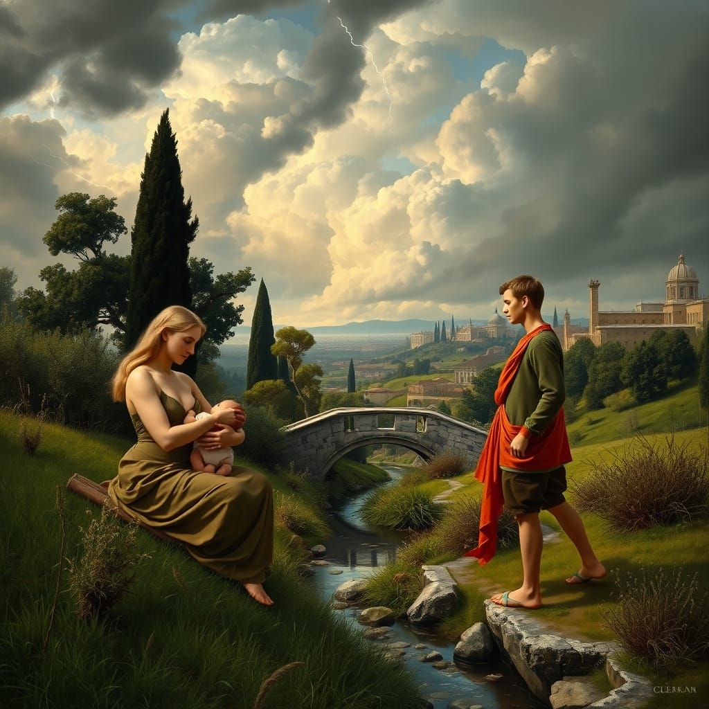 Serene Mother and Contemplative Youth in a Dramatic Renaissa...
