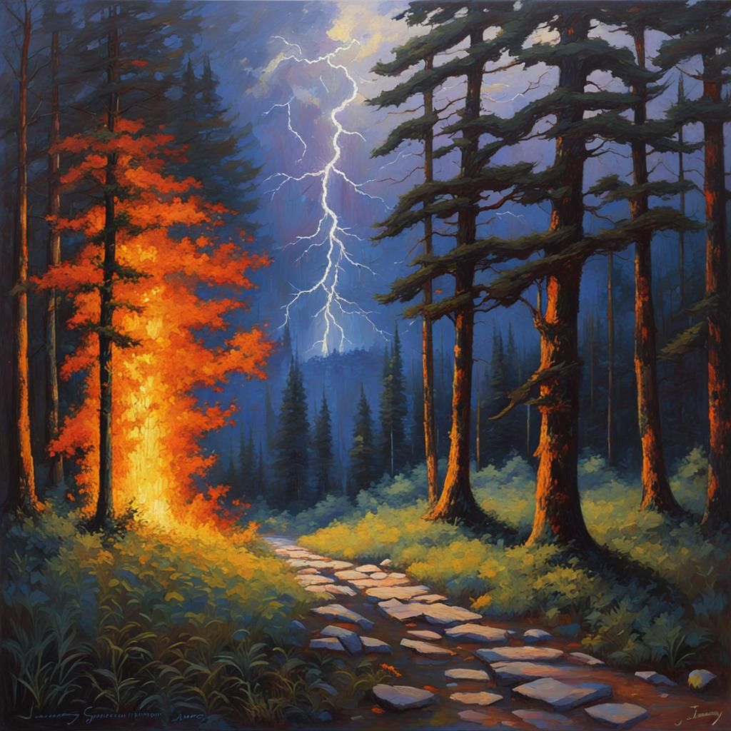 Holy Shadows Dance in Morning Light, Oil Painting