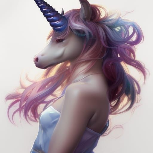 Chibi Unicorn Portrait in Detailed Digital Art
