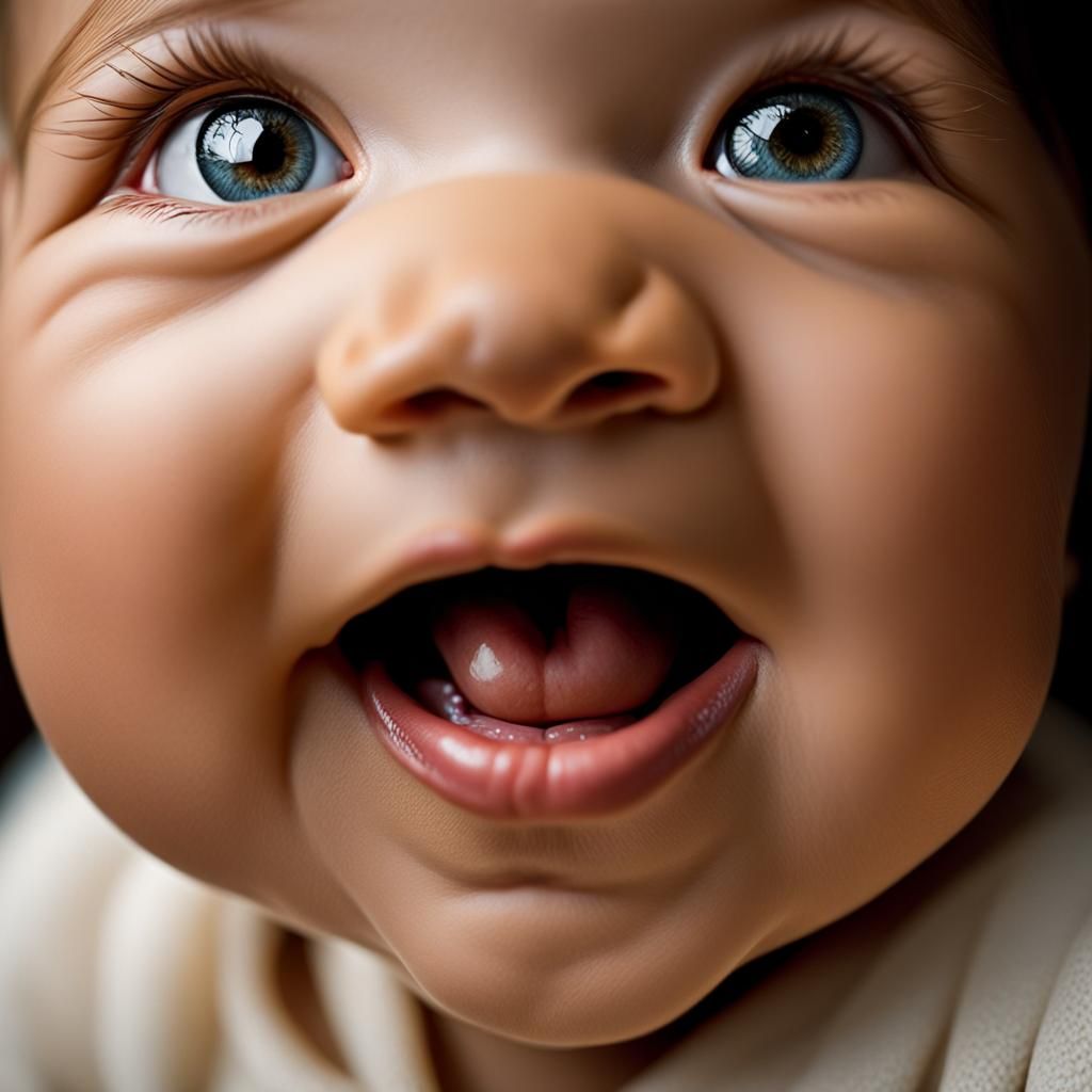 Laughing Baby Close-up Portrait