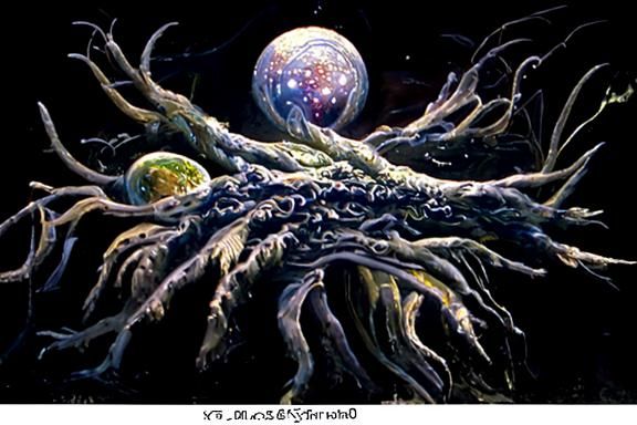 Meaning of Life: Cosmic Trees in Mixed Media