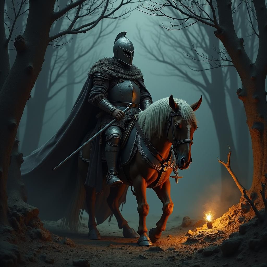 Medieval Warrior Offers Himself to a Mysterious Lady