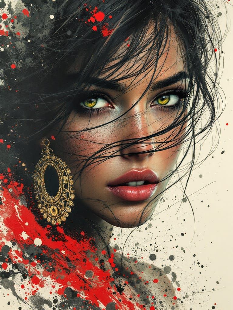 Palestinian Woman Portrait in Fantasy Art Style