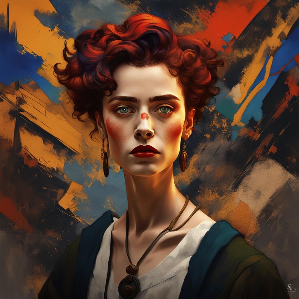 German Expressionist Portrait of a Young Woman