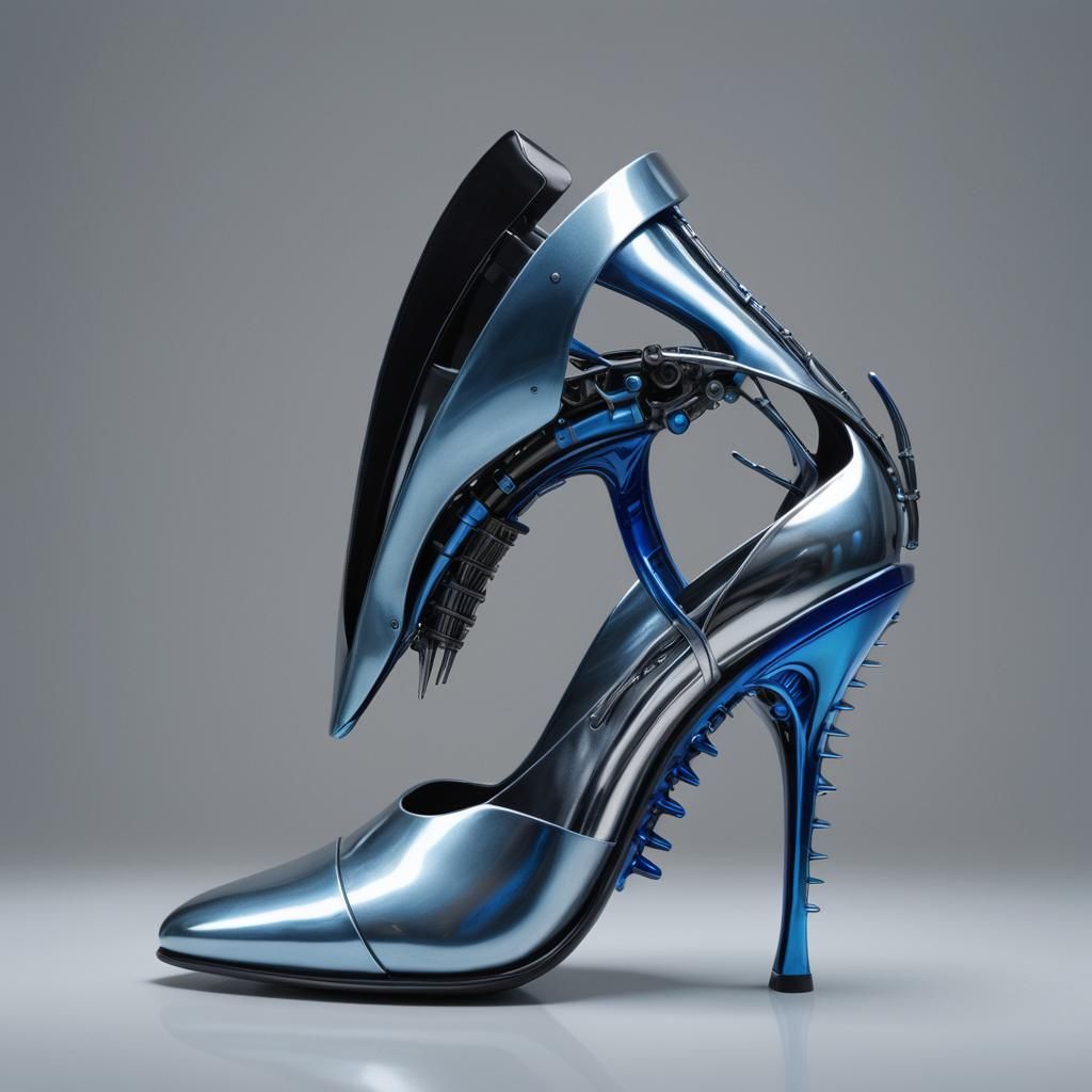 Futuristic Evening Shoe with Glowing Accents
