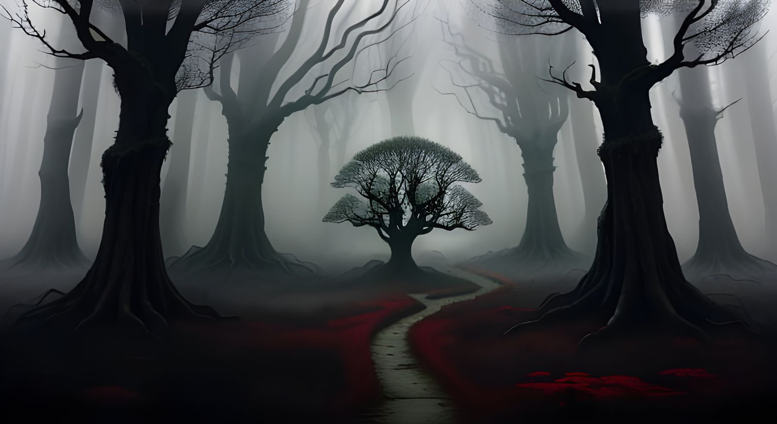 Mysterious Grove of Cursed Nordthra Forest in Dark Fantasy