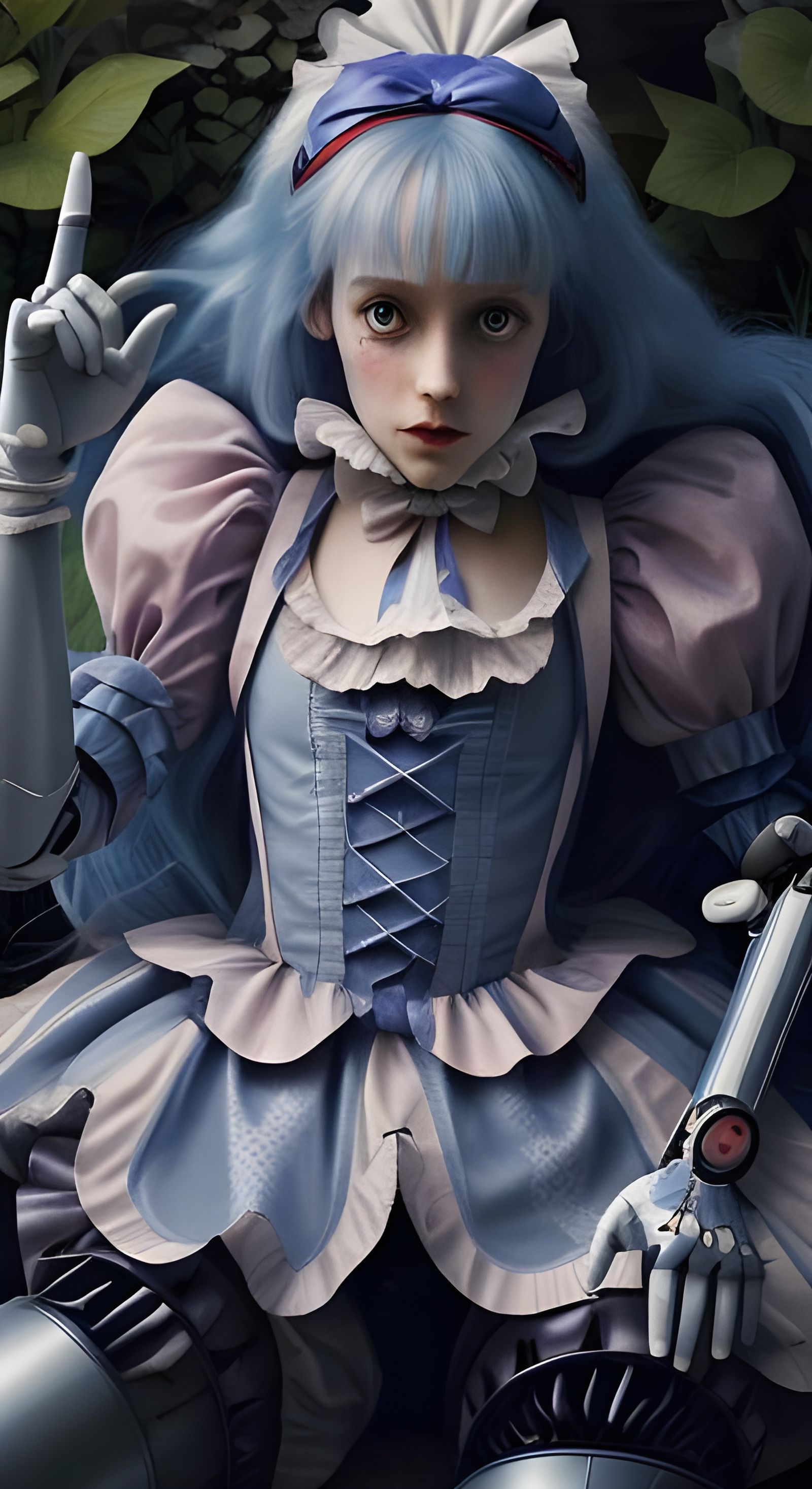 Wonderland Robot in a Futuristic Cyberpunk City