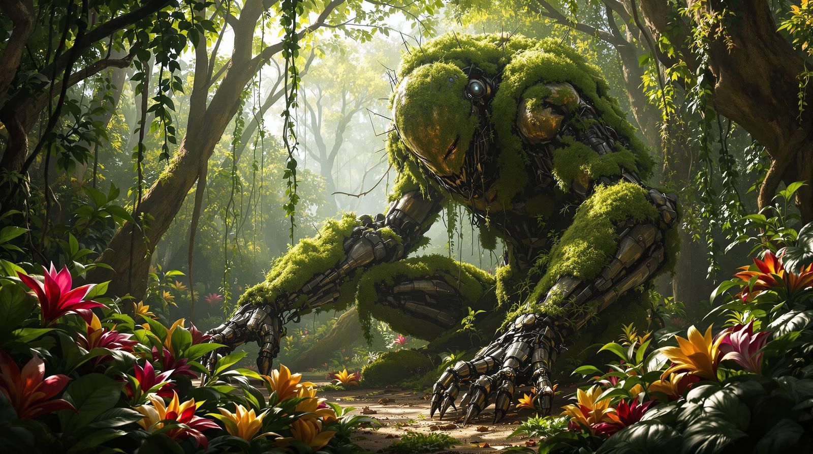 Ancient Automaton Awakens in Mysterious Jungle Clearing