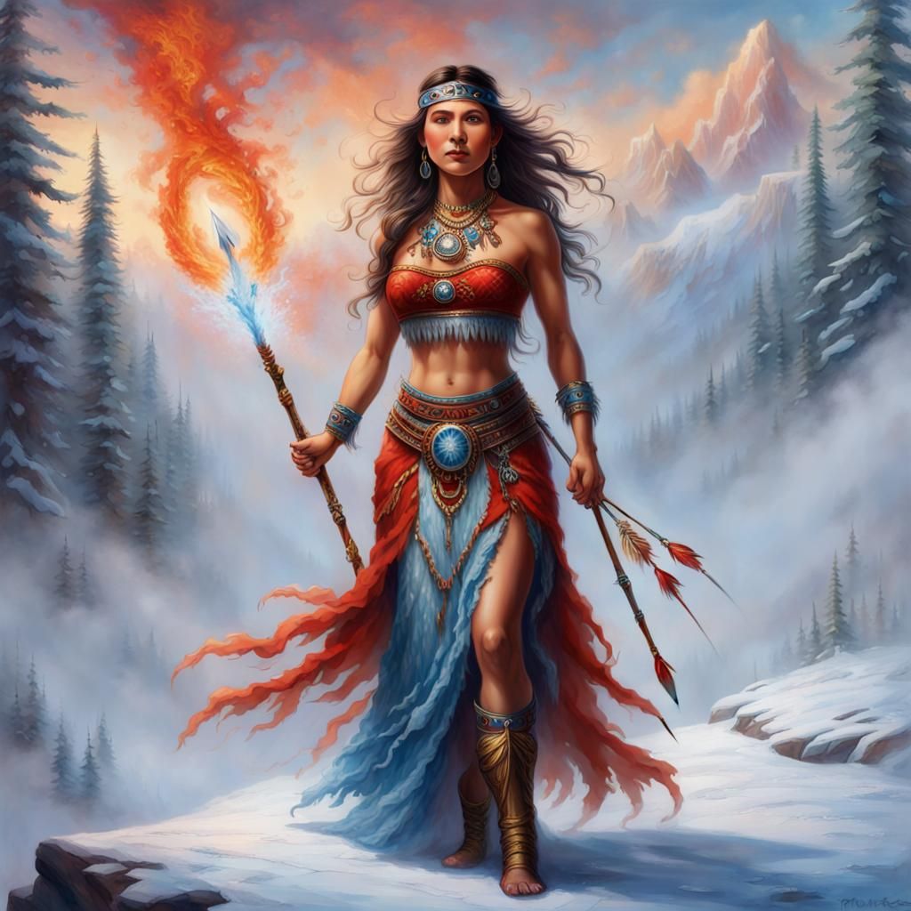 Native American Fire and Ice Goddess