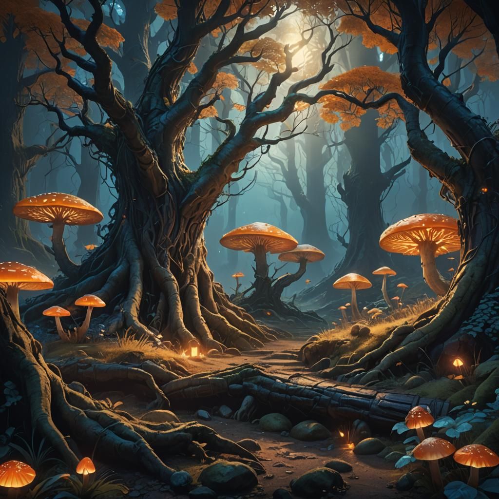 Mystical Forest Portal in a Detailed Matte Painting