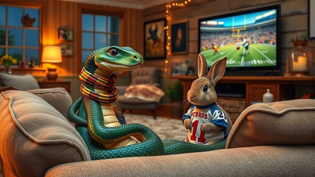 Whimsical Animals Watch Football Game