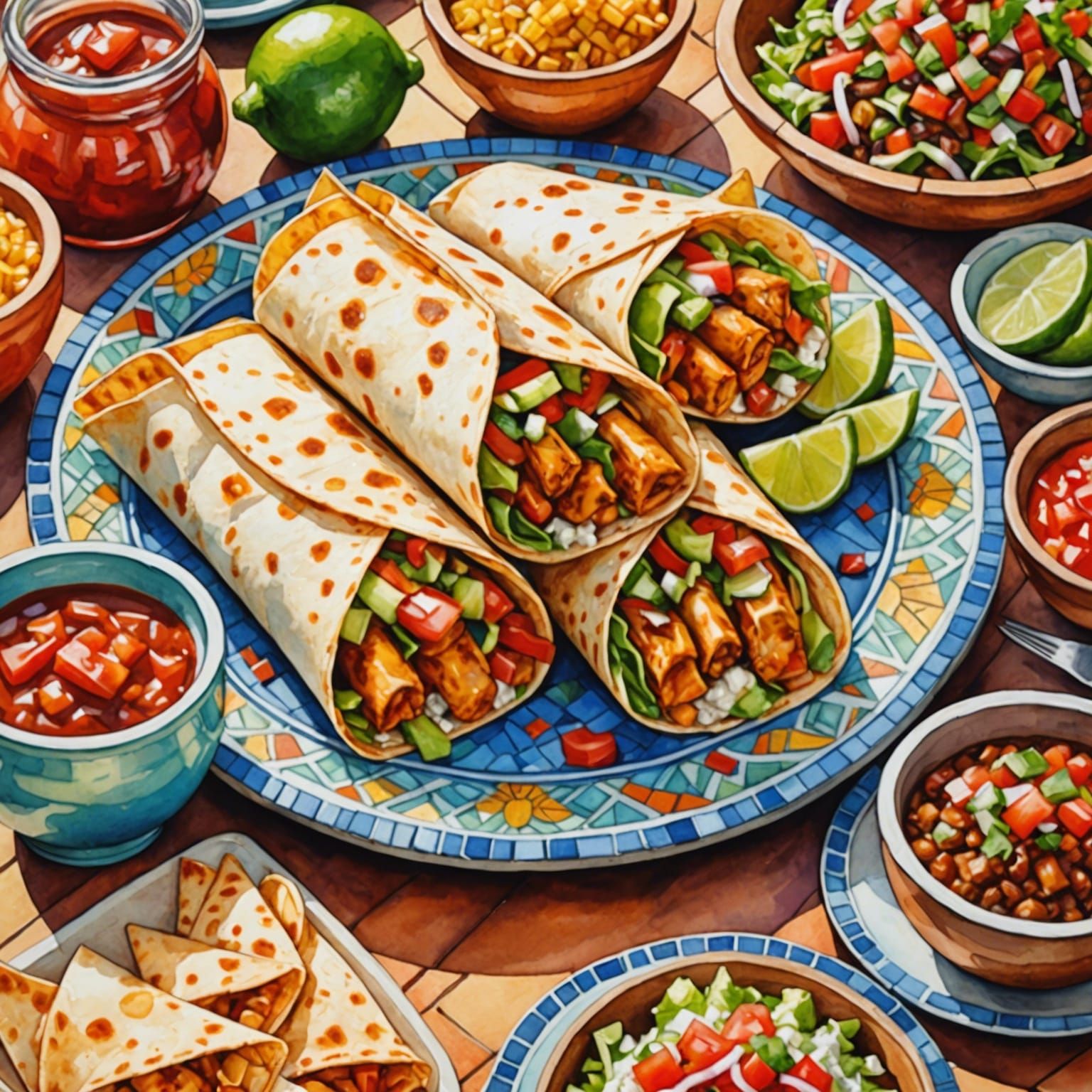 Mexican chicken wraps